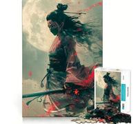Puzzle de 1000 pièces Femme samouraï avec épée pour Adolescents, Jeu de réflexion apaisant, Cadeau de Noël de qualité supérieure (38x26cm)