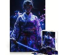 Puzzle de 1000 pièces Femme samouraï avec épées pour Adultes Smart Reason Toy Home Enjoy Sharp Edge pour Les fêtes (50x75cm)