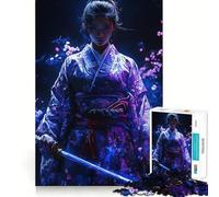 Puzzle de 1000 pièces Femme samouraï avec épées pour Adultes Smart Reason Toy Home Enjoy Sharp Edge pour Les fêtes (50x75cm)