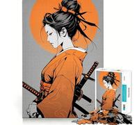 Puzzle de 1000 pièces Femme samouraï avec Katana pour Adolescents, Jeu de réflexion et de Calme, qualité supérieure, Cadeau de Noël (38x26cm)