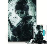 Puzzle de 1000 pièces Femme samouraï dans la forêt pour Adolescents, Jeu de logique, Simple et Amusant, Bords Lisses, Cadeau élégant (38x26cm)