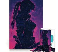 Puzzle de 1000 pièces Femme samouraï sous la Pluie pour Adolescents, Jeu de logique mentale, évasion apaisante, Objet de Collection aux Bords Fins (38x52cm)