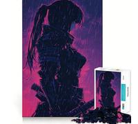 Puzzle de 1000 pièces Femme samouraï sous la Pluie pour Adultes, idéal pour stimuler la mémoire, se divertir à la Maison et décorer Un Mur (50x75cm)