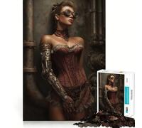 Puzzle de 1000 pièces Femme Steampunk avec Bras mécanique pour Adultes et Adolescents Stimulation de la mémoire Détente et légèreté Découpe Nette 38x26cm