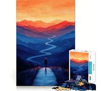 Puzzle de 1000 pièces Femme sur Un Chemin de Montagne Exercice Mental Amusant Pièces précises et sans Couture Un Moyen captivant de Passer Le Temps (38x52cm)