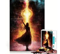 Puzzle de 1000 pièces Femme tendant la Main vers la lumière pour Adolescents,Jeu de réflexion,découpe Laser pour Un Assemblage Parfait,activité de Groupe relaxante en intérieur (38x52cm)
