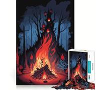 Puzzle de 1000 pièces Feu de Camp en Montagne pour Adolescents, idéal pour développer la mémoire, se détendre et Offrir Un Joli Cadeau 38x52cm