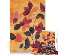Puzzle de 1000 pièces Feuilles d'automne pour Adultes, Motif Feuilles d'automne, idéal pour Un Esprit Vif et des Loisirs en Pleine Conscience Un Cadeau Parfait pour Noël (38x26cm)