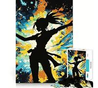 Puzzle de 1000 pièces Feux d'artifice avec Une Fille d'anime pour Adultes Un Jeu Amusant et ressourçant,Un Assemblage sûr et Solide,Une activité Amusante en Famille Le Soir (50x75cm)