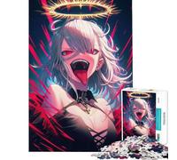 Puzzle de 1000 pièces Fille Ange Anime Jeu de Construction Difficile et Stimulant Faisant Appel à la logique et à l'analyse à partir de 14 Ans (38x26cm)