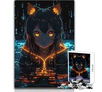 Puzzle de 1000 pièces Fille Anime Fluo pour Adolescents:Un Jeu Stimulant la logique et Le développement de la pensée, idéal pour des Moments précieux Dimensions:38x52cm