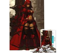 Puzzle de 1000 pièces Fille Anime Red Hood Style Steampunk Jeu addictif pour développer la Patience Activité Manuelle pour Toute la Famille Cadeau Amusant (Dimensions 38x26cm)