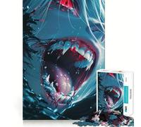 Puzzle de 1000 pièces Fille au crâne de Vampire Anime pour Adolescents activité ludique et stimulante de Haute précision,découpage et détente mentale (50x75cm)
