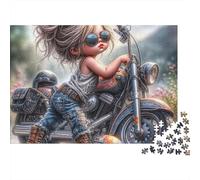 Puzzle de 1000 pièces « Fille Chibi à Moto » pour Adultes, Jeu éducatif, décoration, défi, Niveau de difficulté élevé, idéal pour Un Anniversaire, 38 x 26 cm