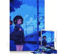 Puzzle de 1000 pièces Fille d'anime à la Gare pour Adolescents, idéal pour développer la logique et l'esprit d'analyse, Un Cadeau Parfait pour Les fêtes (38x26cm)