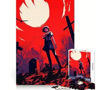 Puzzle de 1000 pièces Fille d'anime au cimetière pour Adolescents, idéal pour se détendre et Passer Un agréable Moment, Cadeau de Noël Parfait (38x26cm)