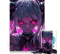Puzzle de 1000 pièces Fille d'anime avec des chaînes un jeu amusant pour développer sa mémoire,développer ses compétences,aux bords lisses et à l'emboîtement parfait Idéal pour occuper son temps libre