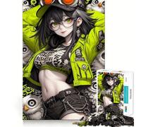 Puzzle de 1000 pièces Fille d'anime avec des hiboux pour Adolescents Un Jeu Stimulant et Amusant,aux découpes nettes et aux Composants Robustes,idéal pour se réunir et Partager Un Moment Convivial