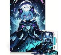 Puzzle de 1000 pièces Fille d'anime avec des Papillons Jeu de Concentration mentale,découpe de précision,Bords Lisses,Jeu de Construction de Liens significatifs (38x26cm)