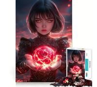 Puzzle de 1000 pièces Fille d'anime avec orbe de feu Activité ludique et stimulante pour renforcer la Concentration et Partager des Moments de complicité en Famille (38x26cm)