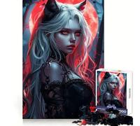 Puzzle de 1000 pièces Fille d'anime Blood Moon pour Adolescents, Exercice Mental, Loisirs relaxants, Assemblage Parfait, idéal pour Noël (38x52cm)