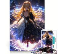 Puzzle de 1000 pièces Fille d'anime dans l'espace pour Adolescents activité ludique et stimulante pour Les méninges,Taille Uniforme,pièces précises,idéale pour se détendre en Groupe 38x26cm
