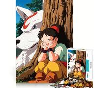 Puzzle de 1000 pièces Fille d'anime et Esprit Loup près d'un Arbre Jeu cognitif Amusant Découpe de Haute précision Cadeau Unique pour soulager Le Stress (38x26cm)