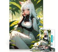 Puzzle de 1000 pièces Fille d'anime et Fleurs murmurantes pour Adolescents activité de Groupe relaxante et Amusante en intérieur,idéale pour développer la mémoire et créer des Liens Nets et précis