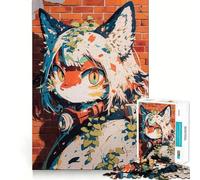 Puzzle de 1000 pièces Fille d'anime et Graffiti pour Adolescents,Jeu Stimulant l'esprit,Assemblage sécurisé et Solide,activité de Partage en Famille (50x75cm)