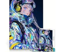 Puzzle de 1000 pièces Fille d'anime, Regarde-toi pour Adultes, découpé au Laser, idéal pour se détendre et s'amuser Pendant Les fêtes de Fin d'année (50x75cm)
