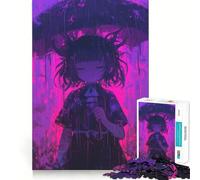 Puzzle de 1000 pièces Fille d'anime sous la Pluie au cimetière pour Adolescents Un Jeu de mémoire Amusant et Relaxant à réaliser en Groupe à l'intérieur (38x52cm)
