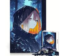 Puzzle de 1000 pièces Fille d'anime sous la Pluie pour Adolescents, idéal pour s'entraîner, se détendre et Passer Un Joyeux Noël (50x75cm)