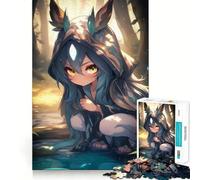Puzzle de 1000 pièces Fille druide dans la forêt (38x52cm) pour Adolescents Un Jeu de mémoire Amusant et Relaxant à réaliser en Groupe à l’intérieur