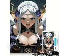 Puzzle de 1000 pièces Fille Elfe en colère avec des Ailes Jeu de Concentration mentale sans Espace,Design ajusté,défi cérébral interactif pour la Maison (38x26cm)