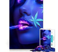Puzzle de 1000 pièces Fille fumeuse de Marijuana pour Adolescents, 50x75cm, avec Bordures nettes, idéal pour Une Collection d'œuvres d'art