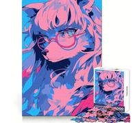 Puzzle de 1000 pièces Fille louve à Lunettes pour Adolescents Un Jeu de logique et de détente, Un Assemblage précis et Un Cadeau de Noël idéal (38x26cm)