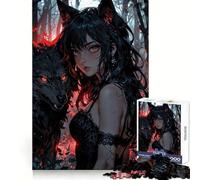 Puzzle de 1000 pièces Fille louve dans la forêt pour Adolescents, activité de Loisirs et d'exercice Intelligent, Assemblage sans Couture, Cadeau d'anniversaire (38x26cm)