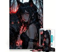 Puzzle de 1000 pièces Fille louve dans la forêt pour Adolescents,Jeu de réflexion,découpe Laser pour Un Assemblage Parfait,activité de Groupe relaxante en intérieur (38x26cm)