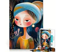 Puzzle de 1000 pièces Fille naïve Abstraite avec Une Perle Une Touche d'art Moderne idéal pour Les Adolescents Un Jeu intellectuel Stimulant Un Moment de complicité et de qualité Un Cadeau mémorable