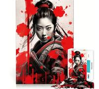Puzzle de 1000 pièces Fille samouraï (38x52cm) - Art Japonais - Jeu de logique Puissant pour Adolescents - Temps en Famille - Bords Nets - Surprise chaleureuse