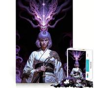 Puzzle de 1000 pièces Fille samouraï avec Esprit de Dragon pour Adultes améliore la mémoire, Divertissement paisible, Bords Nets, pour Les fêtes (50x75cm)