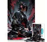 Puzzle de 1000 pièces Fille samouraï en deuil pour Adultes, Jeu de réflexion Calme et Stimulant, pour Les fêtes (50x75cm)