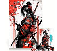 Puzzle de 1000 pièces Fille samouraï pour Adultes Un Cadeau créatif, idéal pour développer sa mémoire et apaiser Son Esprit (38x52cm)