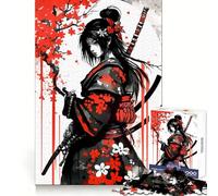 Puzzle de 1000 pièces Fille samouraï pour Adultes Un Cadeau créatif, idéal pour développer sa mémoire et apaiser Son Esprit (50x75cm)