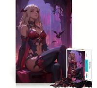 Puzzle de 1000 pièces Fille Vampire dans Un décor Gothique Un Jeu Amusant pour développer sa mémoire,avec des Bords Lisses et Un Assemblage Parfait Idéal pour occuper Les Heures de Loisir (50x75cm)