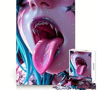 Puzzle de 1000 pièces Fille Vampire tirant la Langue pour Adolescents, idéal pour se remémorer Les Moments forts, pour Un Plaisir Durable, découpe Uniforme, Cadeau de Noël Parfait (38x52cm)