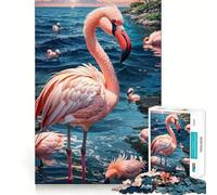 Puzzle de 1000 pièces Flamant Rose pour Adolescents Un Jeu Stimulant et Calme, idéal pour Un Cadeau de Saison (50x75cm)