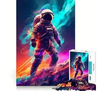 Puzzle de 1000 pièces Flammes spatiales et Astronaute pour Adolescents, Collection Recall Upgrade Calm Relax Clear Cut Art (38x52cm)