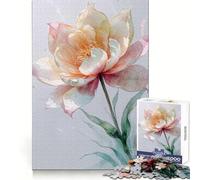 Puzzle de 1000 pièces Fleur de Lotus Aquarelle pour Adultes Stimule la mémoire Passe-Temps paisible Découpe de qualité Surprise d'anniversaire (38x26cm)