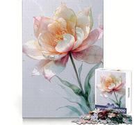 Puzzle de 1000 pièces Fleur de Lotus Aquarelle pour Adultes, Un Passe-Temps intellectuel et paisible, aux découpes nettes, Un Cadeau Unique (38x52cm)